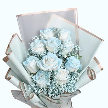 Beauty of Blue and Roses Bouquet